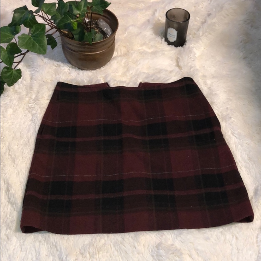 Plaid Wool Blend Skirt Uniqlo